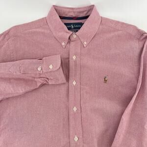 Polo Ralph Lauren Classic Fit Rugby Oxford Mens L Muted Red Classic Preppy